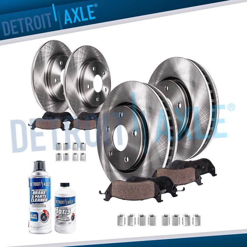 Front and Rear Disc Brake Rotors Ceramic Brake Pads for 2007-2017 Jeep Wrangler