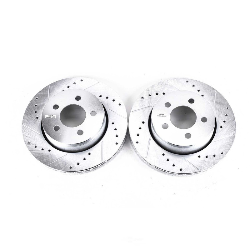 Disc Brake Rotor Set-Front Drilled, Slotted and Zinc Plated Brake Rotor Pair