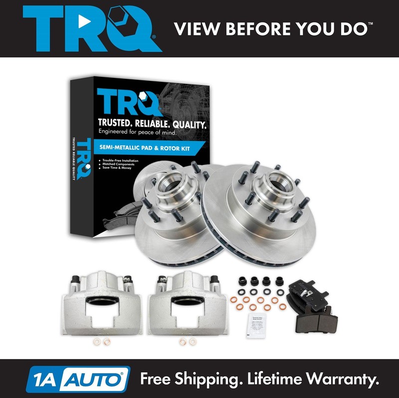 TRQ Front Brake Calipers Pads & Rotors Fits 95-99 C1500 Suburban 92-97 C2500