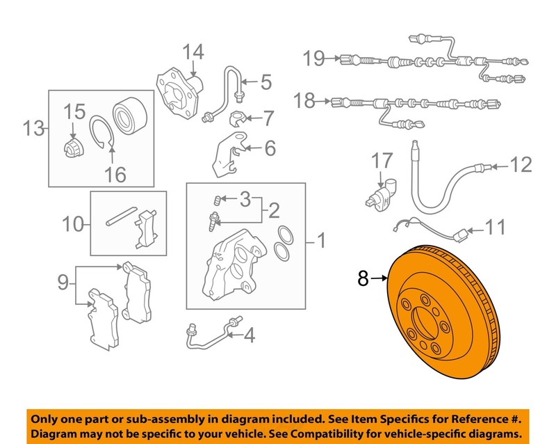 VW VOLKSWAGEN OEM 04-17 Touareg Rear Brake-Rotor 7L8615601G