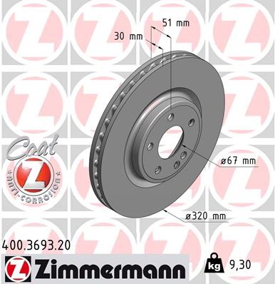 Zimmermann 400.3693.20 Brake Disc for Infiniti, Mercedes-Benz, Mercedes-Benz (BBDC