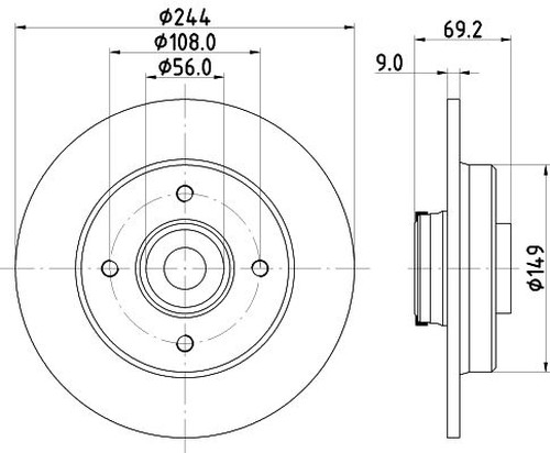 For Vauxhall - Crossland X 2017-On Rear 244mm Solid Brake Discs and Pads gallery