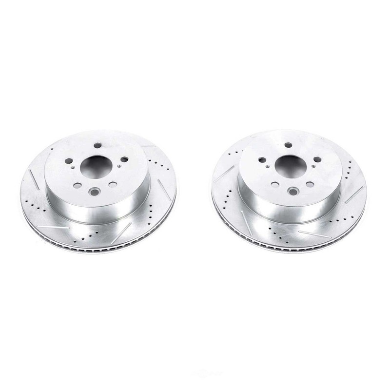 Disc Brake Rotor Set-Rear Drilled, Slotted and Zinc Plated Brake Rotor Pair