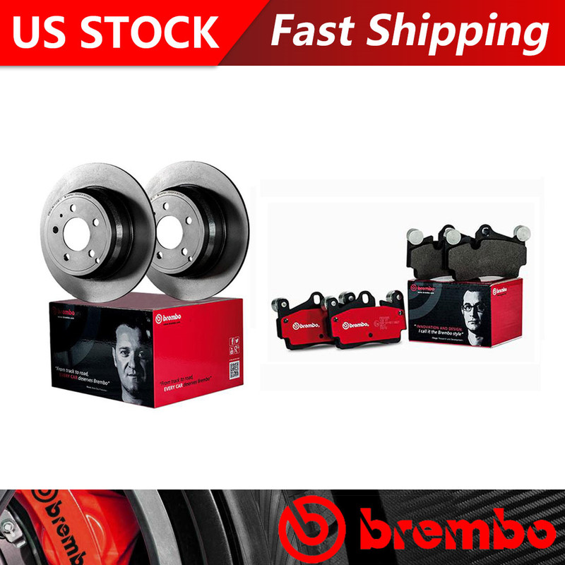 Fits 2004-2007 BMW 530i Front Brake Rotors & Ceramic Brake Pads – Brembo OE