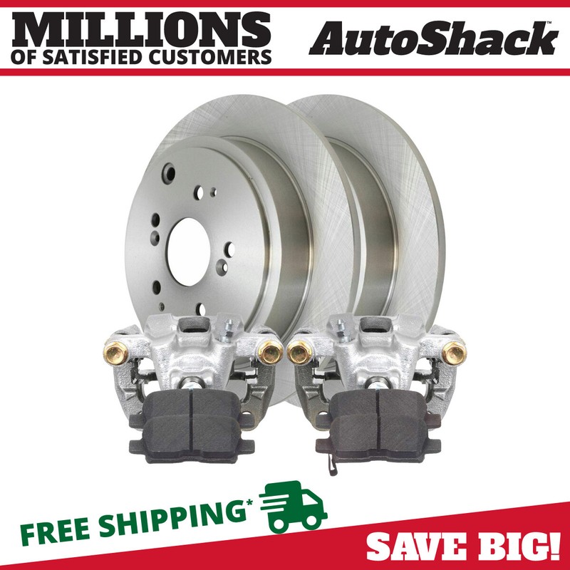 Rear Brake Calipers Pads Rotors for 2003-2008 Honda Pilot 2001-2006 Acura MDX V6