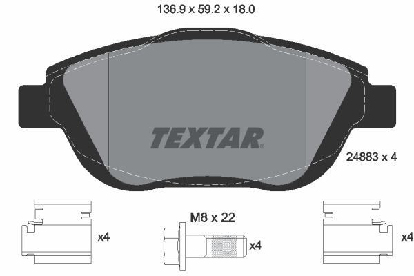 TEXTAR Brake Discs & Pads Front & Rear Braking Set Fits Citroen C3 Picasso gallery