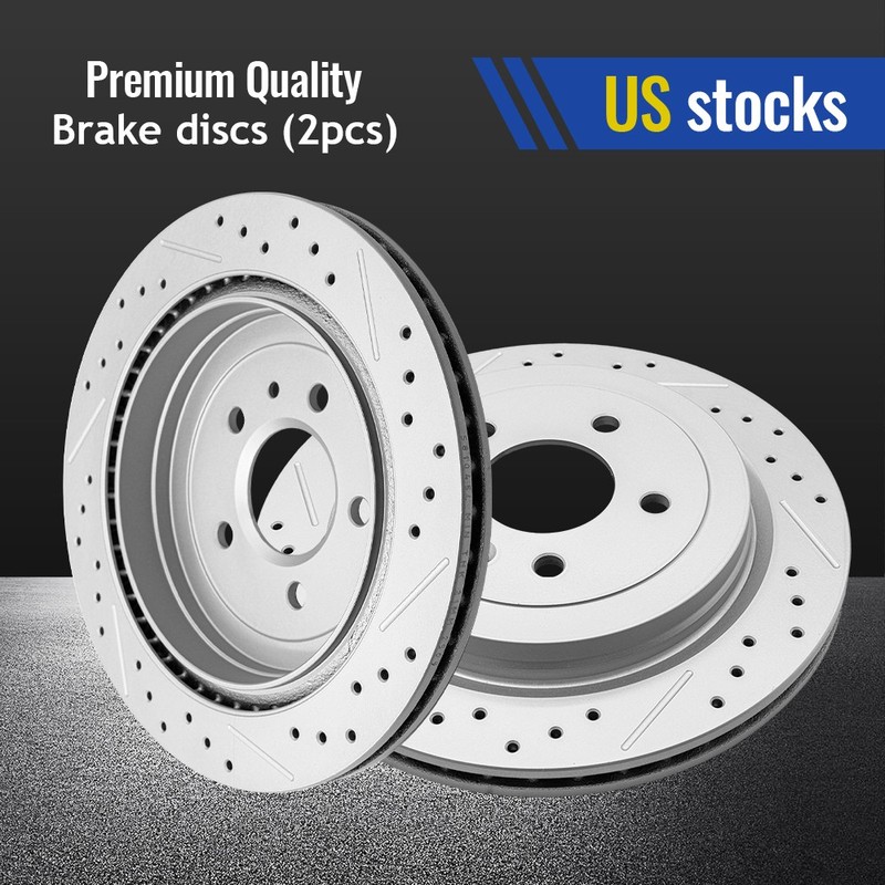 Rear Drilled Disc Brake Rotors for Cadillac ATS 2013 2014 2015 – 2017 2018 2019