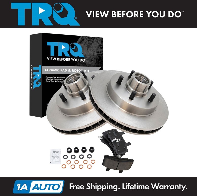 TRQ Front Brake Pad & Rotor Kit Ceramic Fits 94 C1500 Suburban 98-99 Tahoe