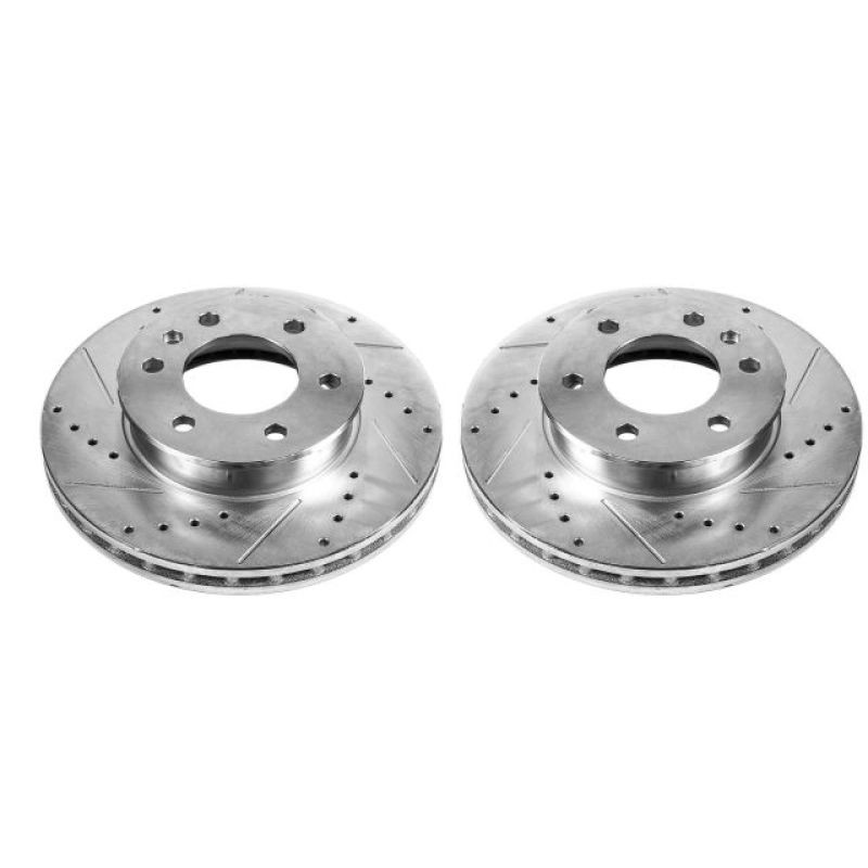 PowerStop EBR871XPR Evolution Drilled Slotted Front Rotors for Lexus RX350/RX450