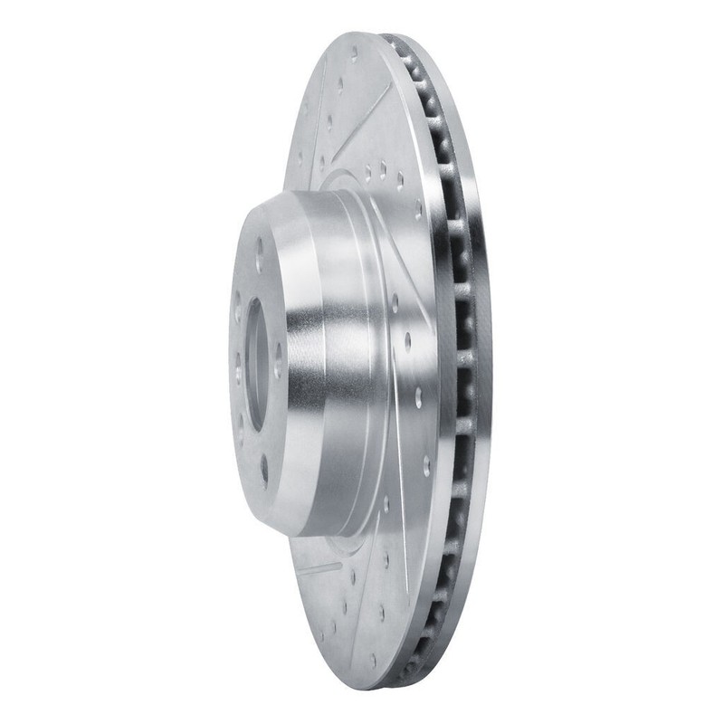Dynamic Friction 631-31171L - Drilled and Slotted Silver Zinc Brake Rotor gallery