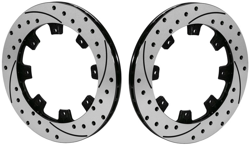 WILWOOD SRP DRILLED ROTOR SET-2,RACING,STREET USE,0.81″x12.19″ OD,8×7″,BLACK