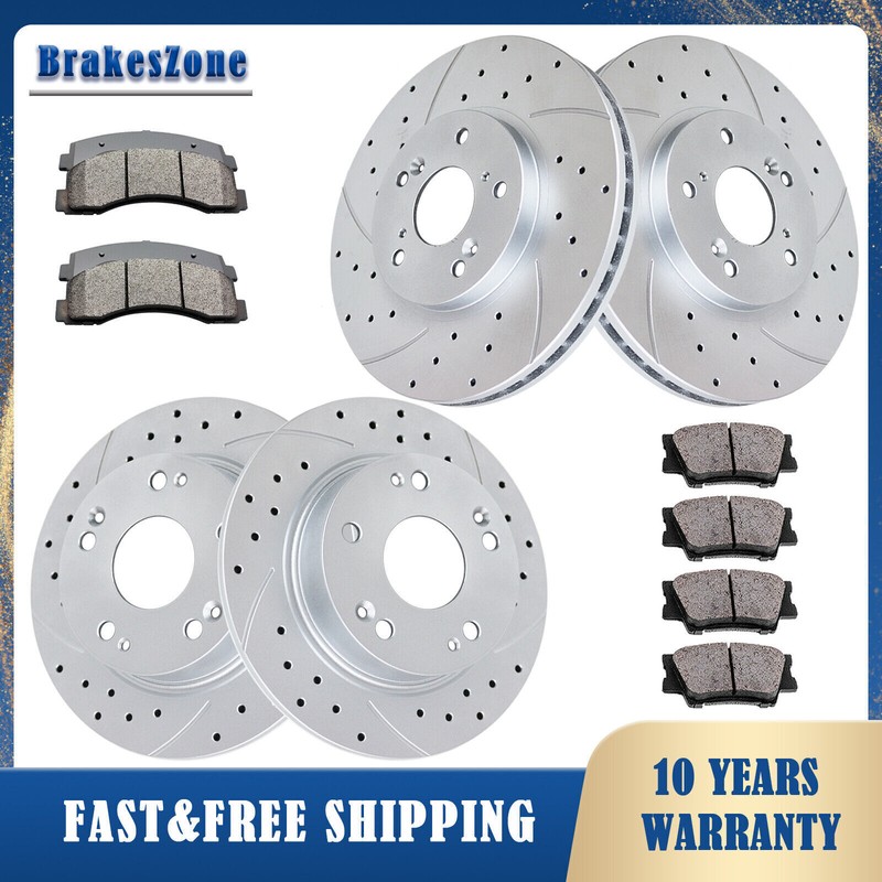 300mm Front 282mm Rear Brake Rotors Pads fit for Honda Accord EX & EX-L Brakes