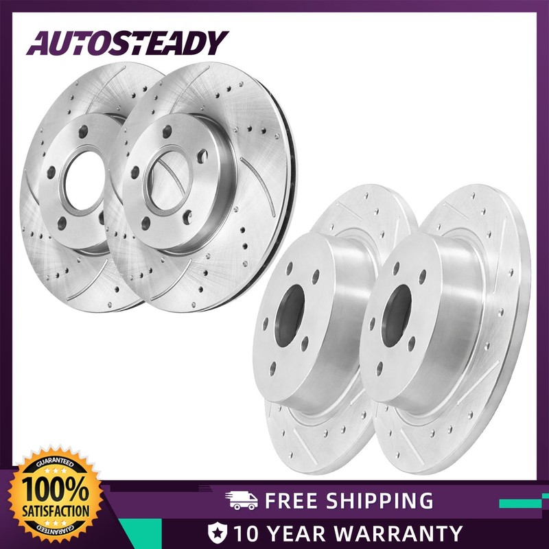 Front Rear Drilled Disc Brake Rotors Kit for Ford C-Max 2013 – 2016 2017 2018