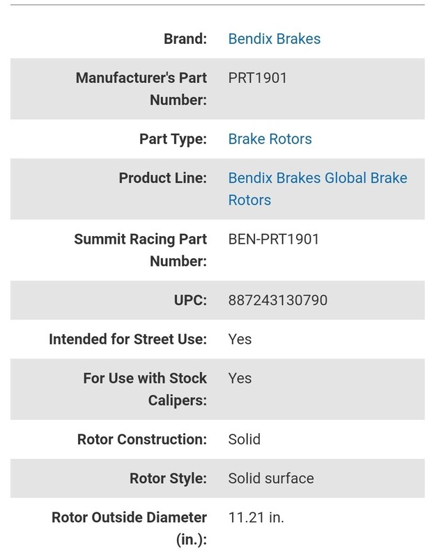 Disc Brake Rotor Rear Bendix PRT1901 fits 94-98 Jeep Grand Cherokee gallery