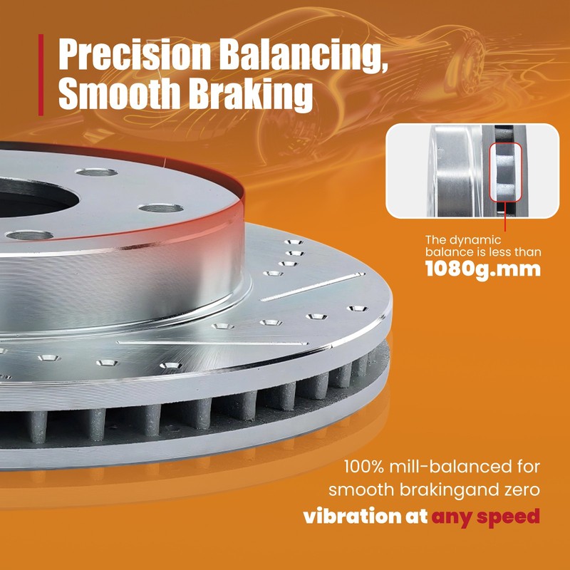 Front Drilled Disc Brake Rotors For Chrysler 200 Sebring Jeep Compass Patriot gallery