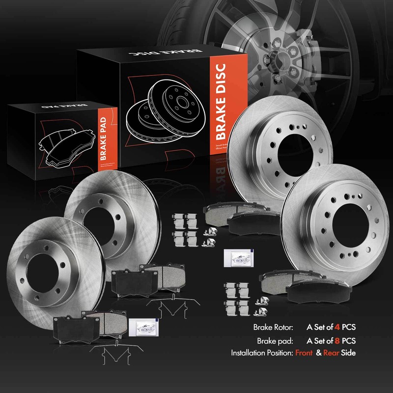 New Disc Rotors & Brake Pad for Toyota Sequoia 2001-2003 JBR971XPR Front & Rear gallery