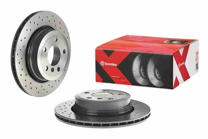 2X Brembo 09.9573.1X Rear Drilled / Vented Brake Discs Fits Bmw X3 Series