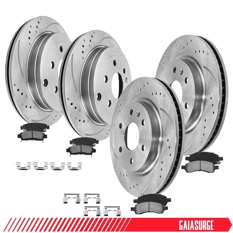 Front Rear Rotors Brake Pads for 2007 2008 2009 2010 2011 – 2016 Chevy Traverse