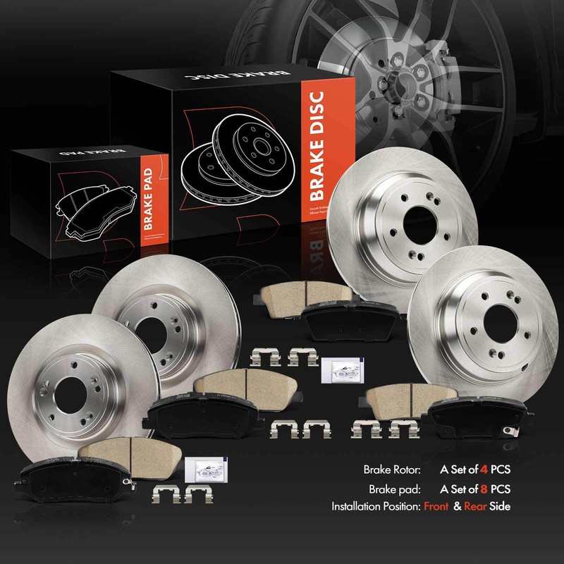 Disc Brake Rotors & Ceramic Pads for Hyundai Genesis 2010-2011 3.8L Front & Rear gallery