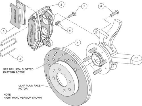 WILWOOD BRAKE KIT,FRONT, REPLACEMENT, HONDA, Acura DRILLED ROTORS, Blue Calipers gallery