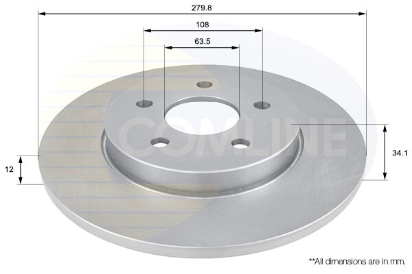 Brake Disc Rear Comline Fits Ford Mondeo 2000- Jaguar X-Type 2001-2009 #1 gallery