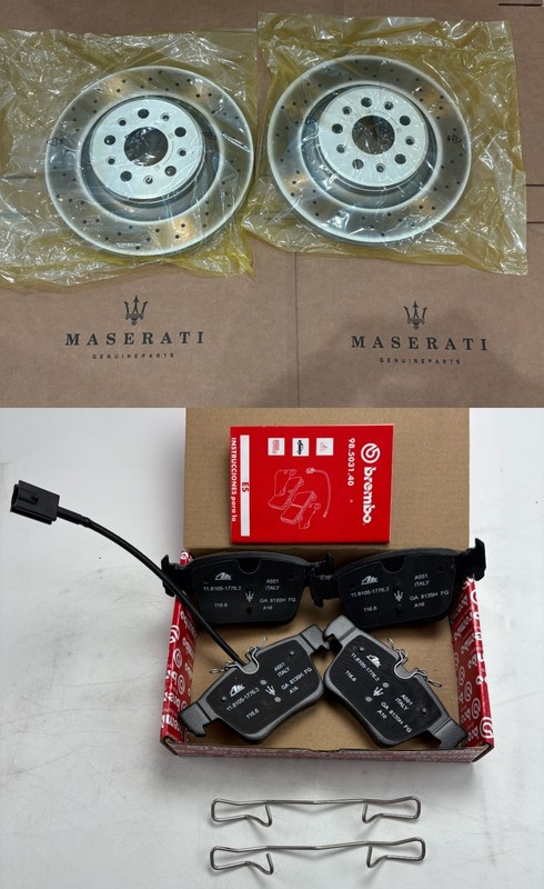 2017-2025 Maserati Levante S 3.0L rear brake pads + rotors with hardware GEN