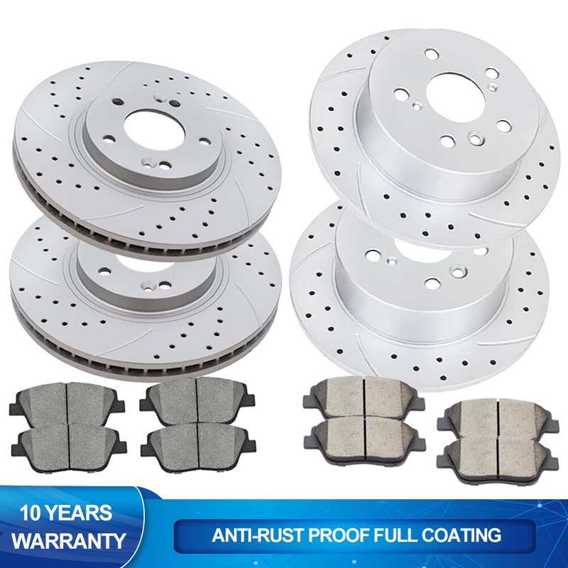 Front Rear Discs Rotors Ceramic Brake Pads Brakes Fit Hyundai Sonata Kia Optima