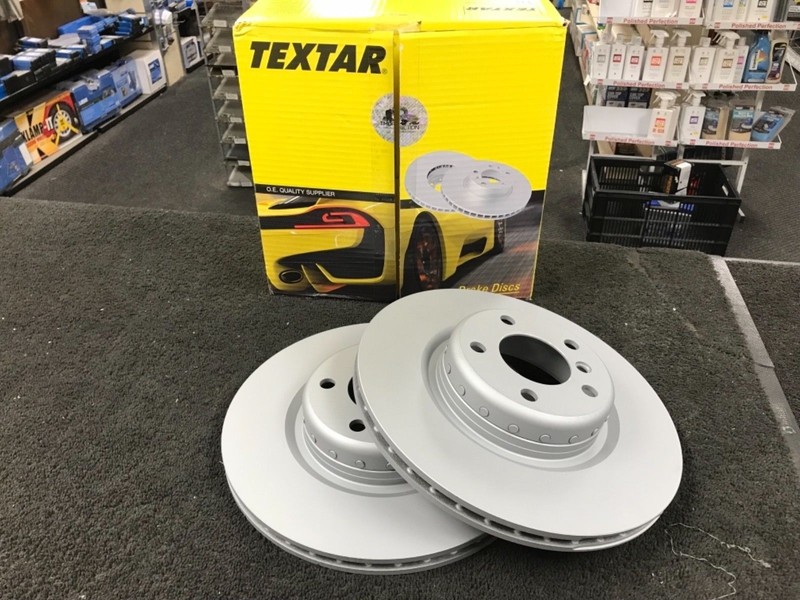 BMW E60 E61 E63 E64 535d 635d 550i FRONT 348MM X 36MM TEXTAR BRAKE DISCS ONLY gallery