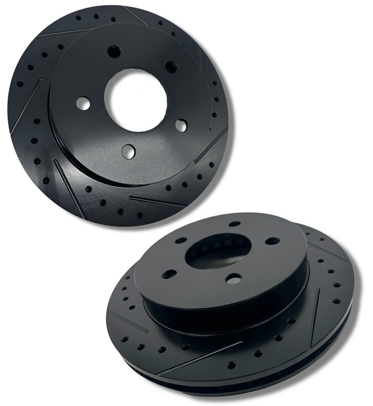 63-87 C10 Rear Disc Brake Kit 5 Lug D/S e-brake Master PV4 Black w/ Front Rotors gallery