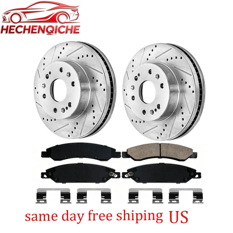 12.99 inch Front Drilled Rotors & Brake Pads for Chevy Silverado Taho Cadillac