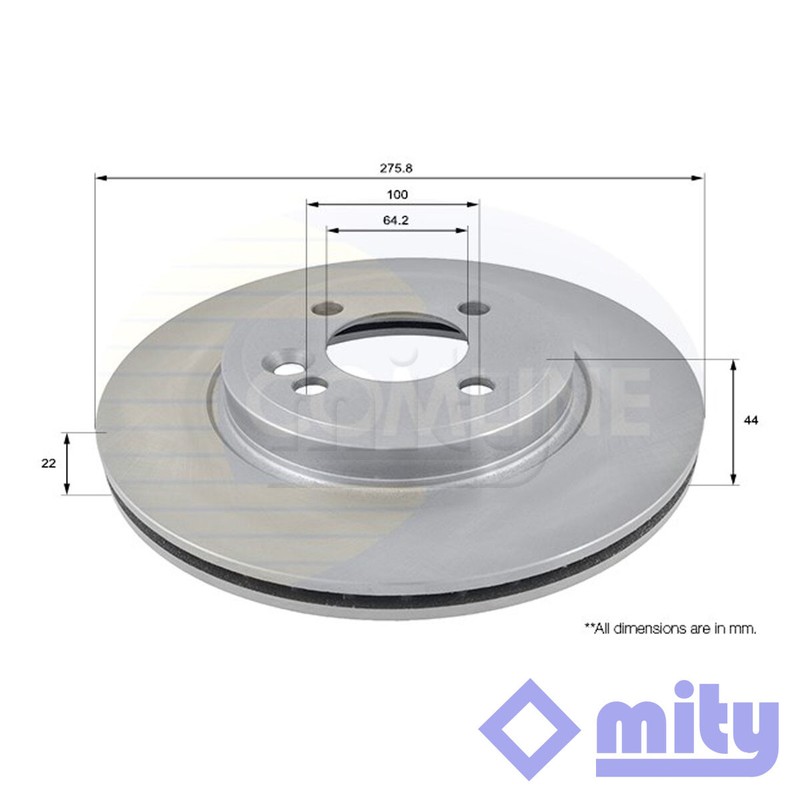 Fits Mini Cooper 2001-2007 One 2001-2006 1.6 One D Brake Disc Front Mity #1