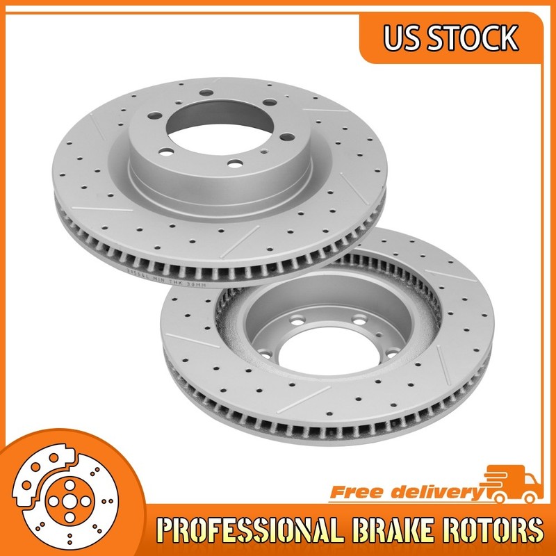 Front Drilled Brake Rotors For 2010 2011 2012-2024 Toyota 4Runner Lexus GX460
