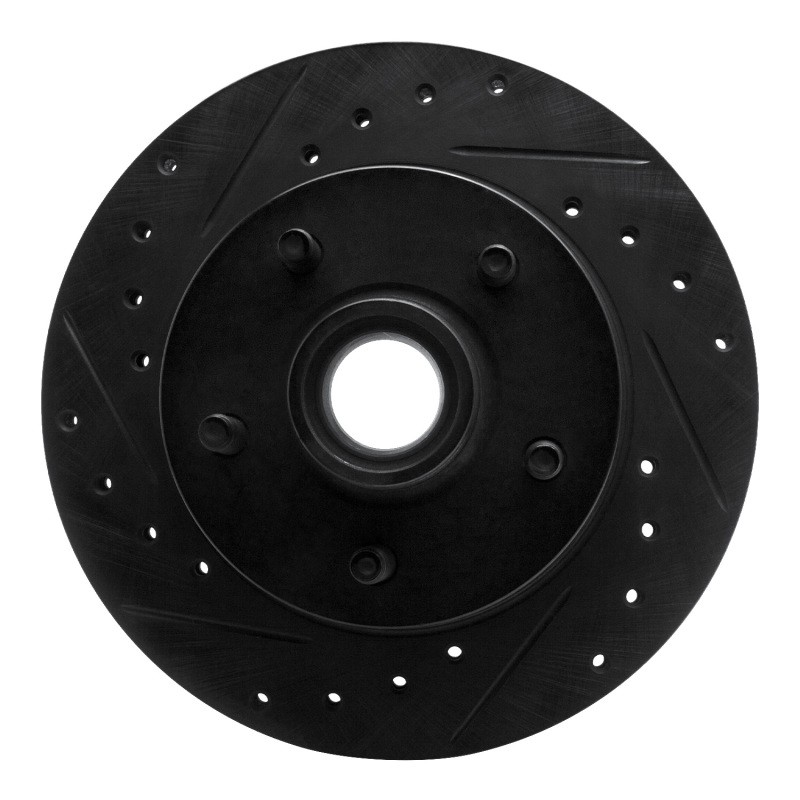 R1 for 83-94 Ford Ranger (USA/Canada) Front Left Drilled & Slotted Black Brake