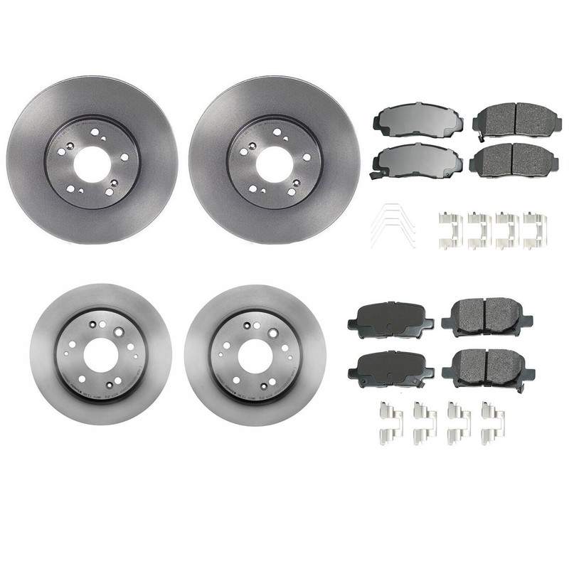 Akebono ProACT Front & Rear Brake Kit Disc Rotors Ceramic Pads for Acura TL A/T