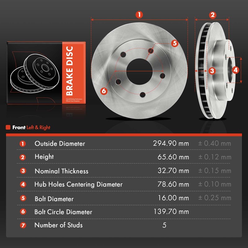 Front Left & Right Disc Brake Rotors for Dodge Ram 1500 1994 1995 1996-1999 4WD gallery