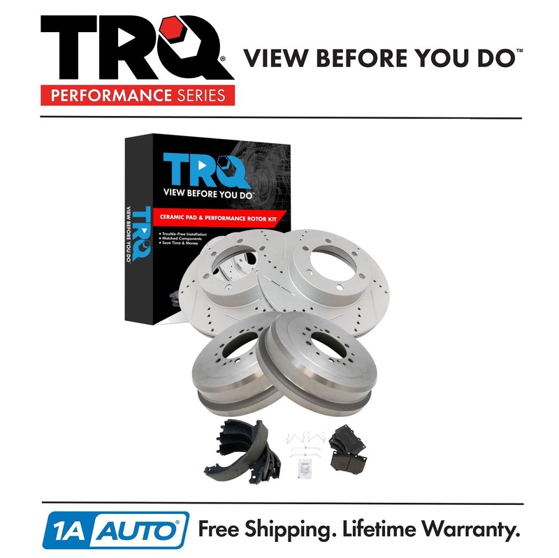 TRQ Performance Front & Rear Brake Pad & Rotor Kit For Toyota