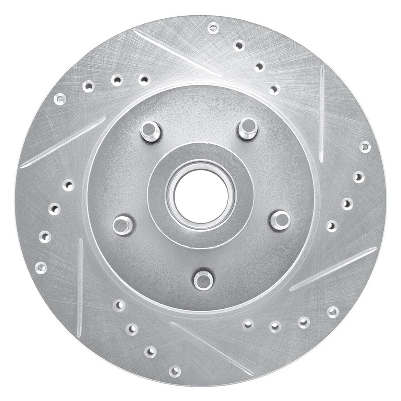 For Lincoln Town Car 81-90 Brake Rotor eLINE Drilled & Slotted 1-Piece Front