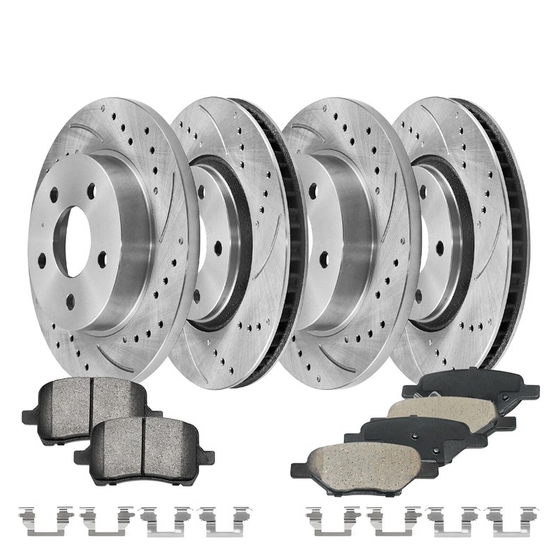 296mm Front 270mm Rear Rotors & Pads for Chevy Cobalt Malibu Pontiac G6 Saturn gallery
