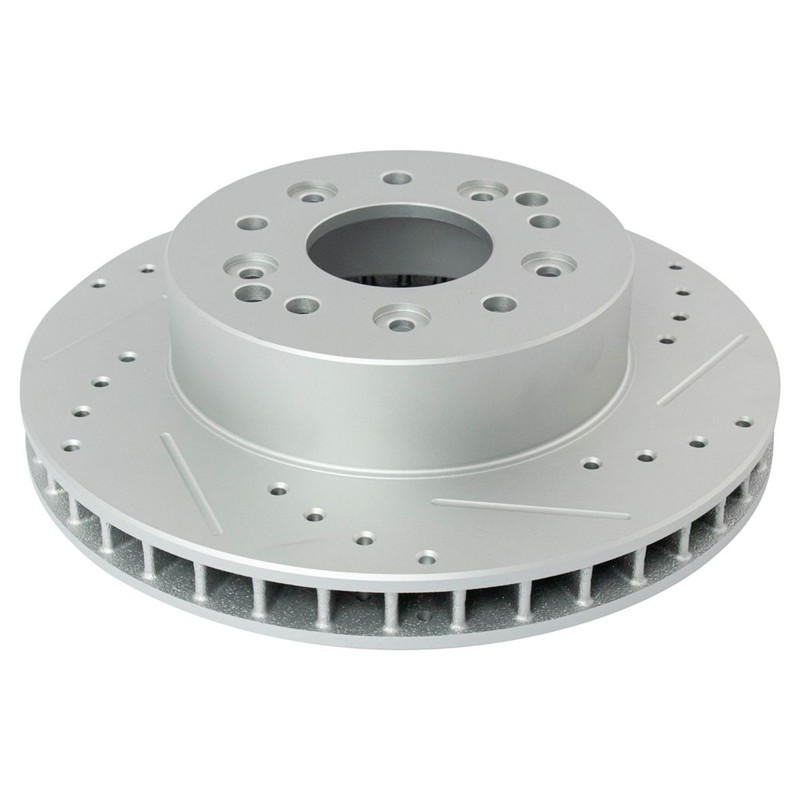 TRQ Front & Rear Metallic Brake Pad & Performance Drilled Slotted Rotor Kit gallery