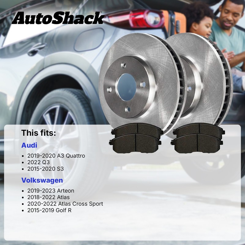 Rear Brake Rotors Ceramic Pads for Volkswagen, Atlas 2018-2025 gallery