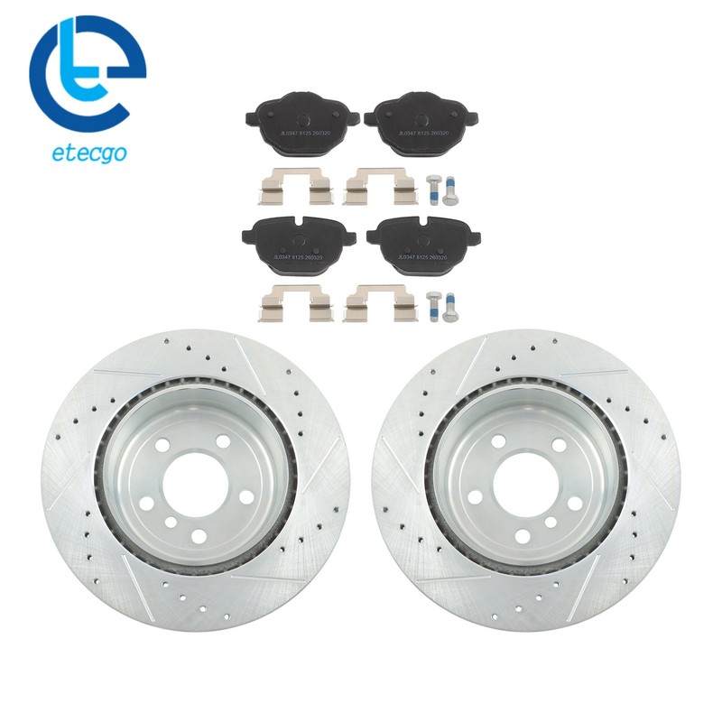 Drilled Brake Rotor & Ceramic Brake Pad Rear For BMW For BMW 535i F10 11-16