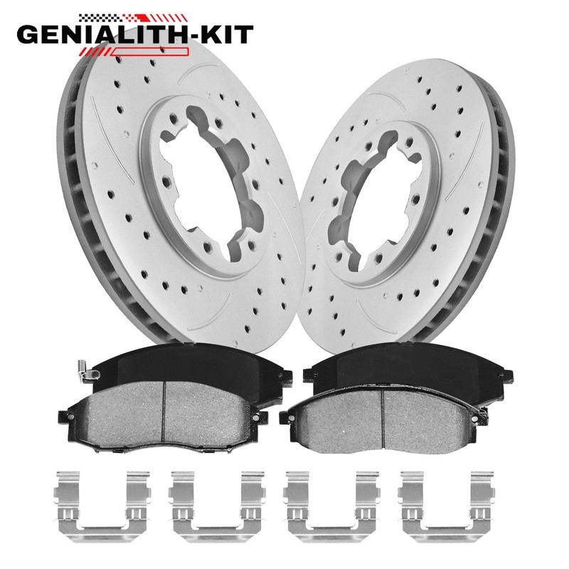 Front Disc Brake Rotors Ceramic Brake Pads for 2003 2004 Nissan Xterra Frontier