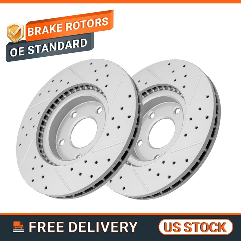 Front Drilled Slotted Brake Rotor for 2014 2015 2016 – 2021 Mazda 6 CX-5