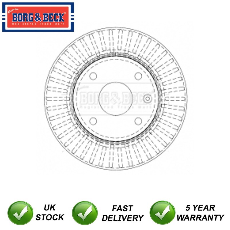 1x Brake Disc Front Borg & Beck Fits Lacetti Nubira 1.4 1.6 1.8 2.0 D 96549782