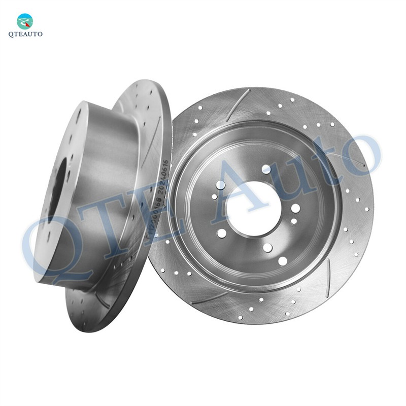 Rear 284mm Drilled Slotted Brake Disc Rotors For 2001 2006 Hyundai Santa FE