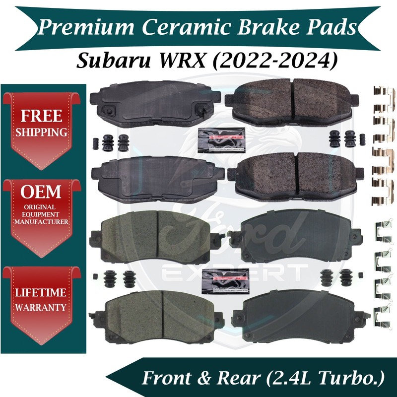 Premium OE Front & Rear Ceramic Brake Pads Kit For 2022-2024 Subaru WRX 9 Yr War