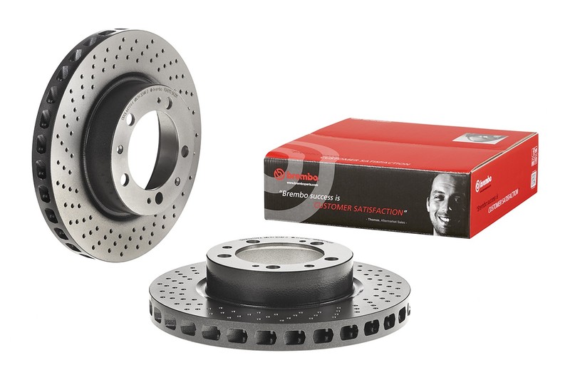 Brembo Front Driver Left Drilled 304mm Vented Disc Brake Rotor For Porsche 911