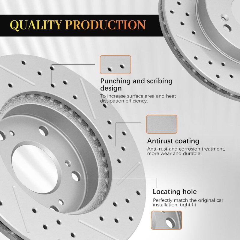 Front Drilled Slotted Rotors + Pads for 2011-2015 2016 Chevy Cruze Sonic Limited gallery