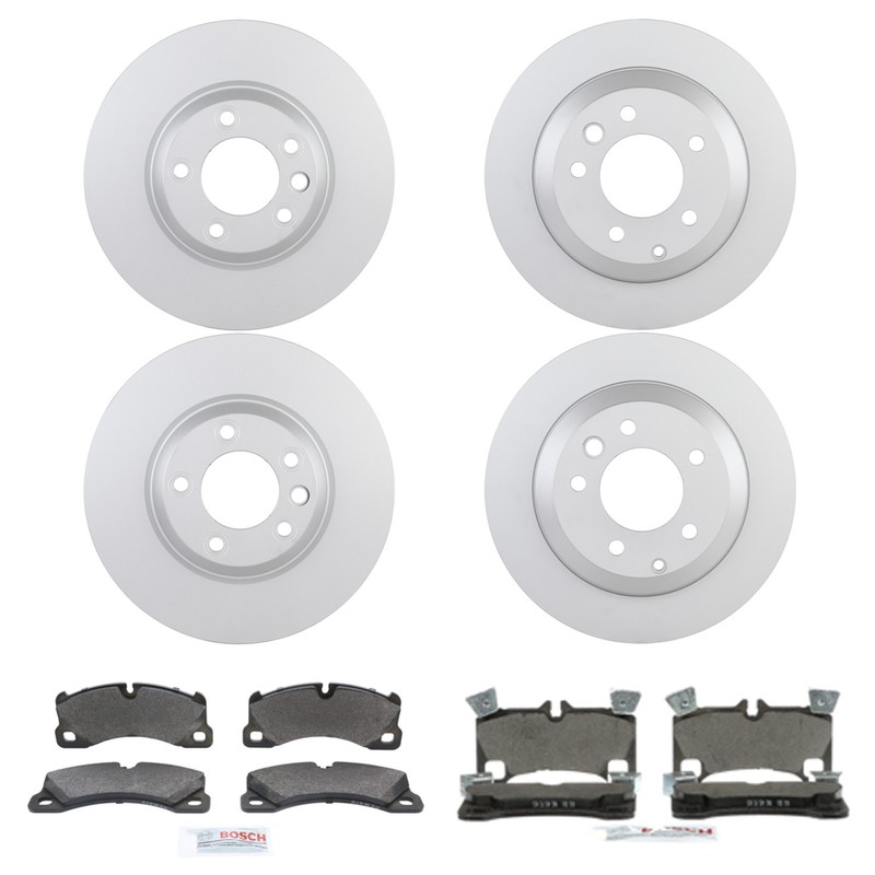 Bosch Quietcast Front Rear Rotors Blue Semi-Met Disc Brake Pad Kit For Cayenne