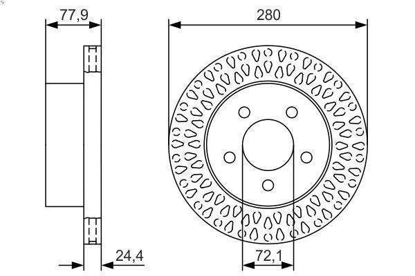 1X Brake Disc for Bosch 986 479 U for Jeep Cherokee (XJ) 4 1998-2001
